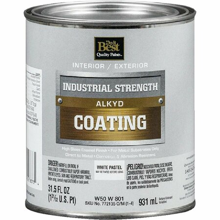ALL-SOURCE Pastel Base Alkyd Industrial Coating, White, 1 Qt. W50W00801-44